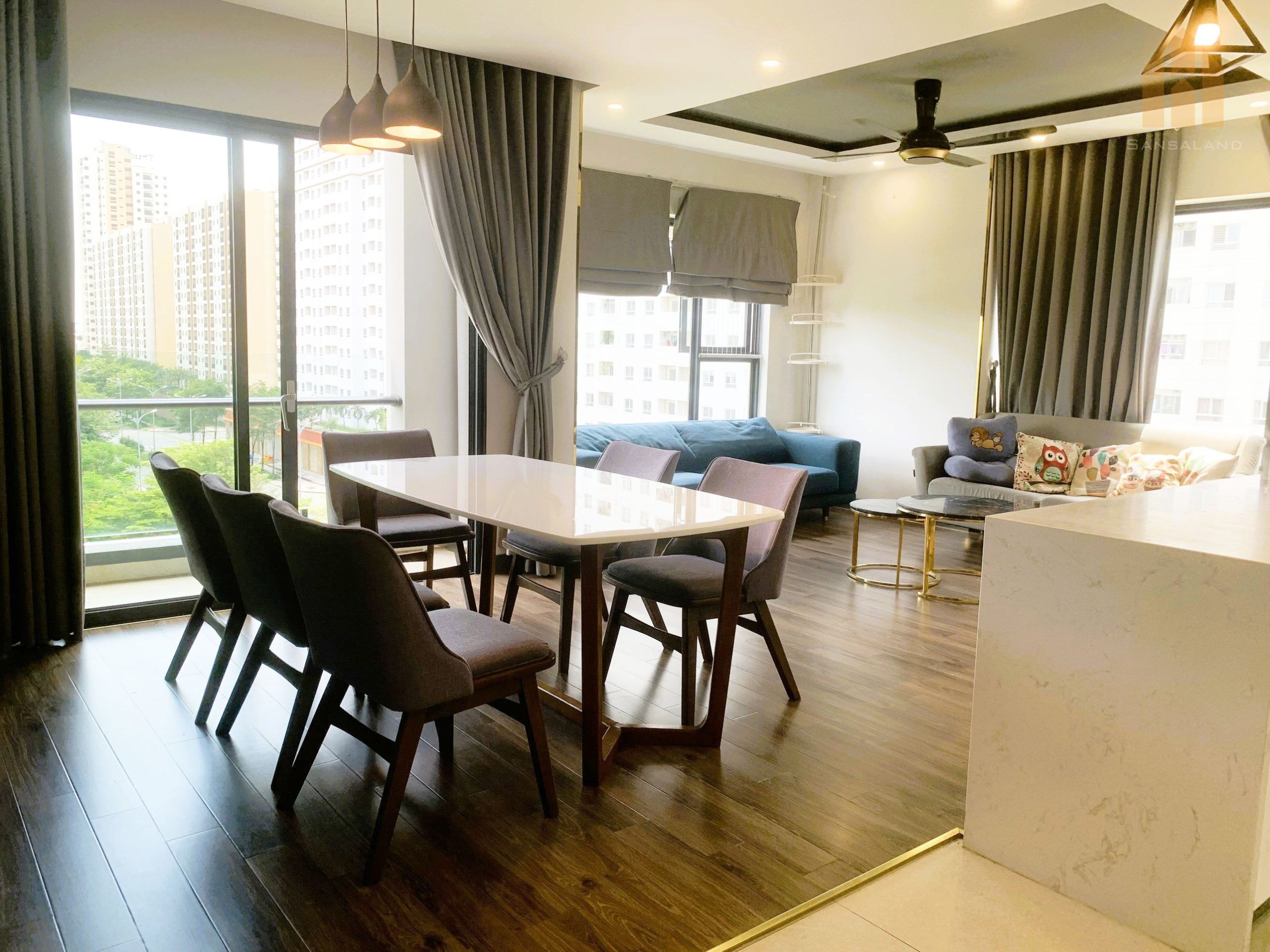 Cho thuê căn hộ New City Thủ Thiêm loại 3 phòng ngủ, căn góc 116 m², nội thất đẹp